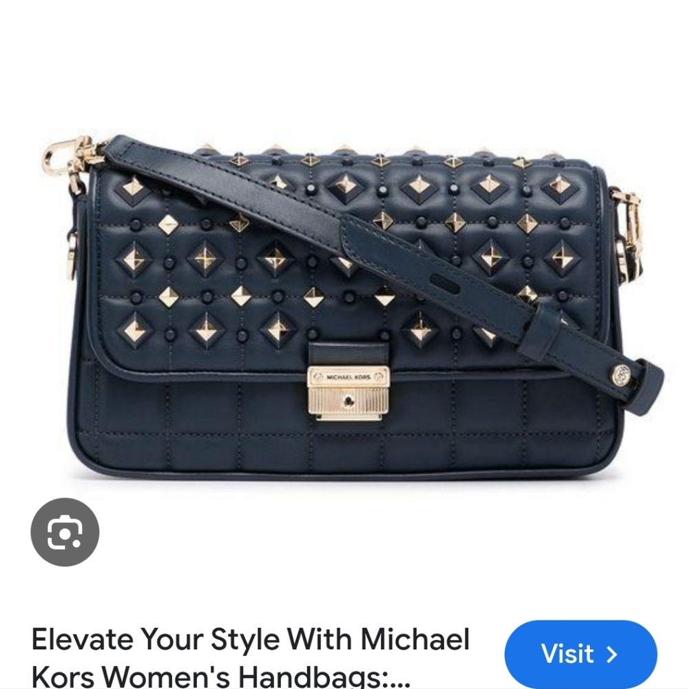 Michael Kors Dark Blue Studded Crossbody Bag